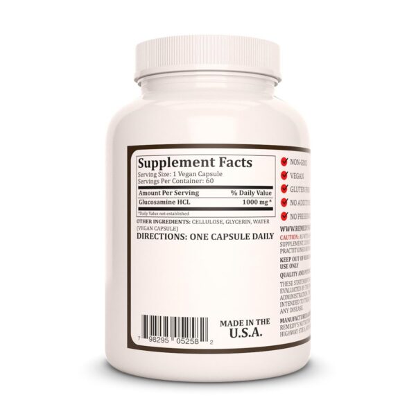 Etiqueta del frasco de glucosamina HCL