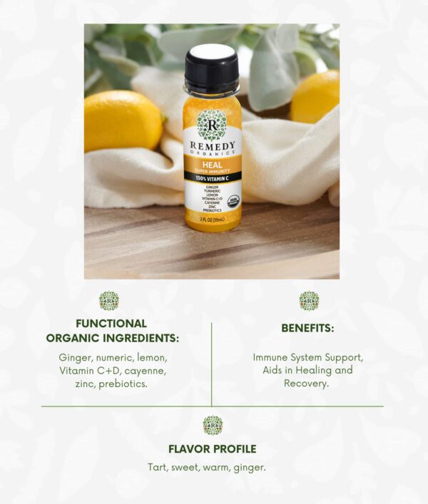 Version 1.0.0 Detalle de ingredientes en botella Remedy Organics Immunity Plus Shot