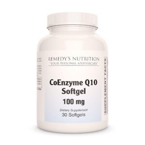Frasco de Remedy’s Nutrition CoQ10 100 mg