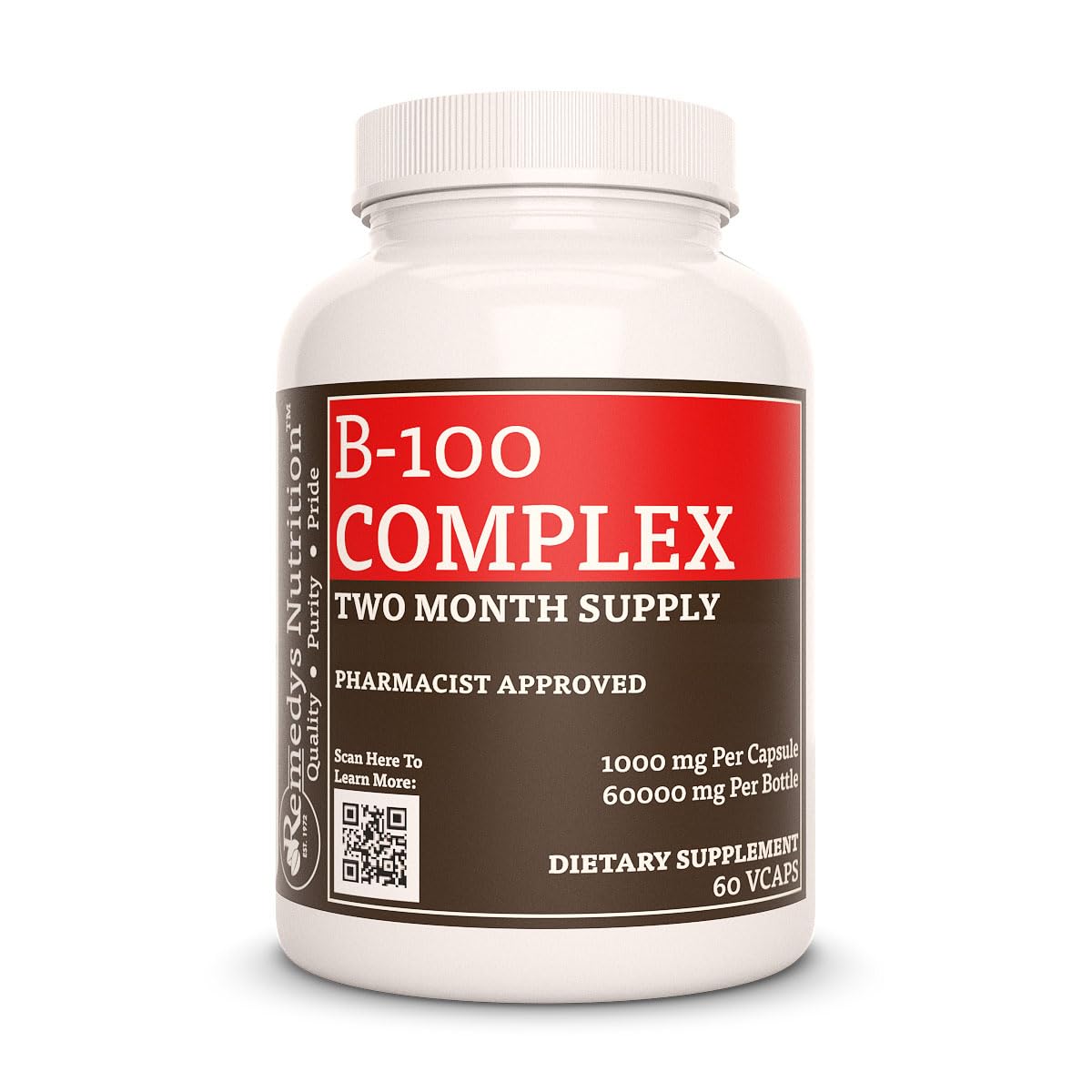 Remedy’s Nutrition Vitamin B-100 Complex, 1000 mg