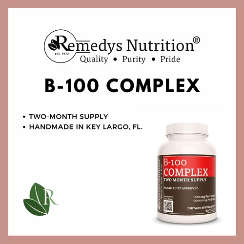 Version 1.0.0 Etiqueta frontal Remedy's Nutrition vitamina B-100 complejo