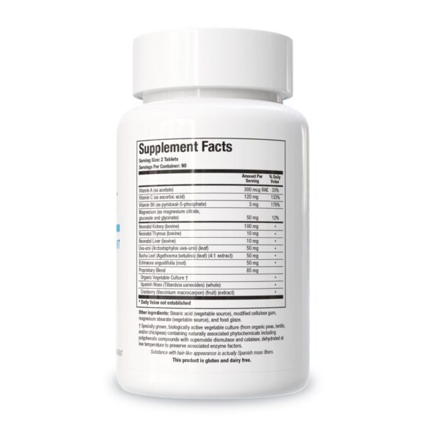 Etiqueta de Renal Plus con ingredientes