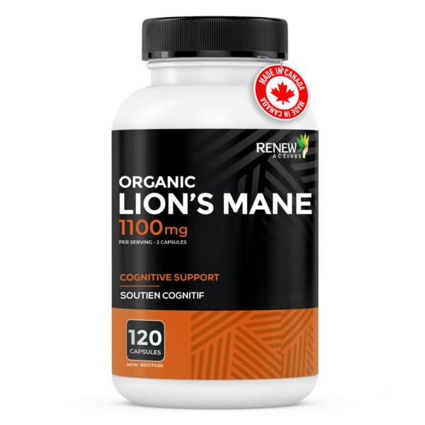 Renew Actives Melena de León Orgánico - Frasco de 120 cápsulas