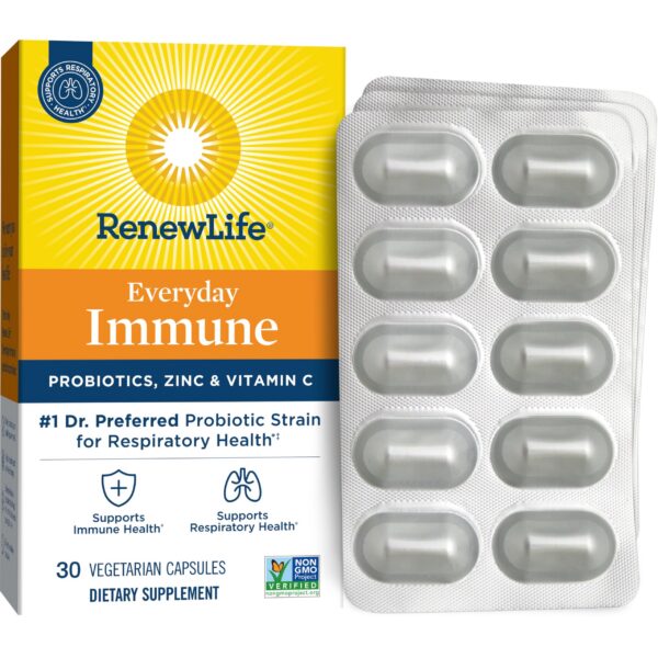 Frasco Renew Life Probiotic Everyday Immune 30 cápsulas veganas
