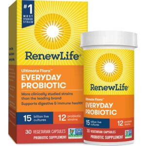 Renew Life probiótico diario 15 mil millones CFU envase