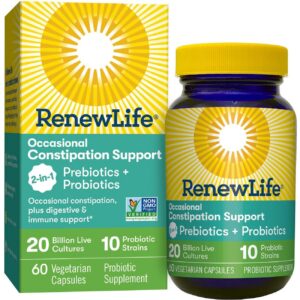 Frasco de Renew Life Return to Regular Probiótico 60 cápsulas