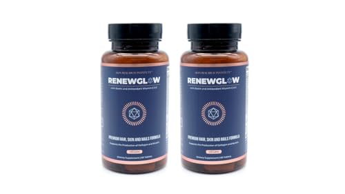 Renewglow paquete doble suplemento para crecimiento y grosor de cabello