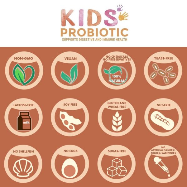 Cápsulas probióticas para niños en envase