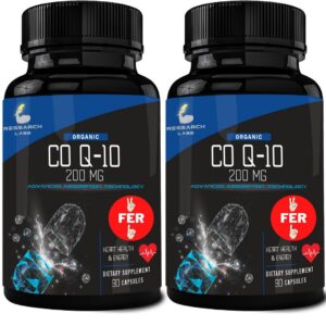 Frasco Research Labs CoQ10 200 mg con pimienta negra