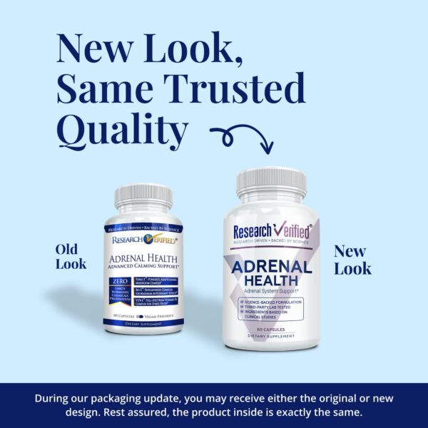 Etiqueta frontal del frasco Research Verified