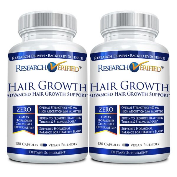Frasco de Research Verified Hair Growth frente