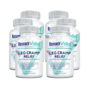 Version 1.0.0 Frasco Research Verified Leg Cramps con etiqueta frontal