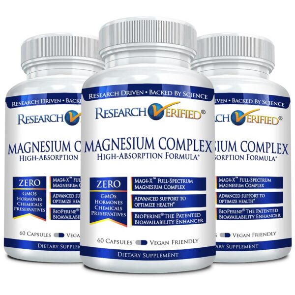 Frente de la botella Research Verified Magnesium Complex