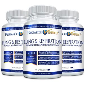 Frasco Research Verified suplemento pulmón y respiración 180 cápsulas