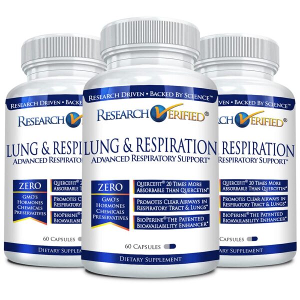 Frasco Research Verified suplemento pulmón y respiración 180 cápsulas