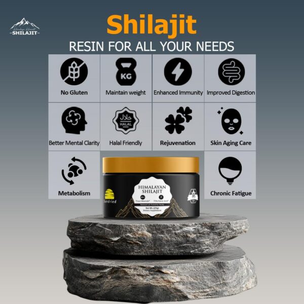 Resina Shilajit Himalaya para bienestar y resistencia