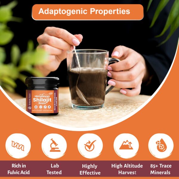 Resina pura shilajit Himalaya Botanic Rain vista lateral
