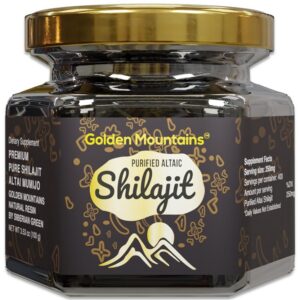 Resina de shilajit pura montañas doradas Siberia Altai 100g