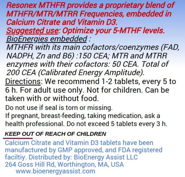 Etiqueta Resonex MTHFR Frecuencias