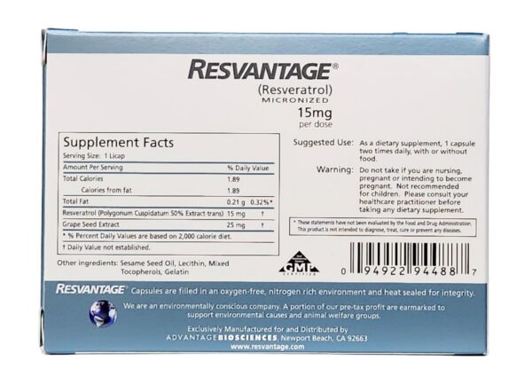 Etiqueta detallada RESVANTAGE cápsulas líquidas