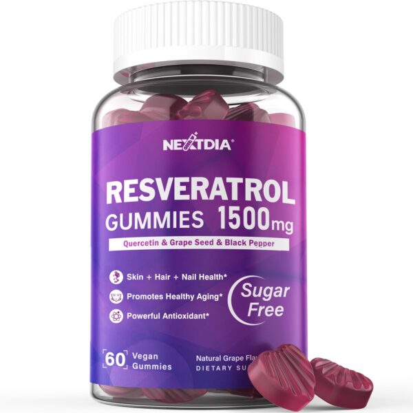 Version 1.0.0 Frasco de gomitas de resveratrol 1500 mg
