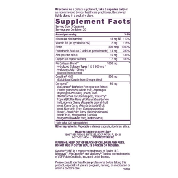 Version 1.0.0 Etiqueta ResVitale Beauty 3 con ingredientes