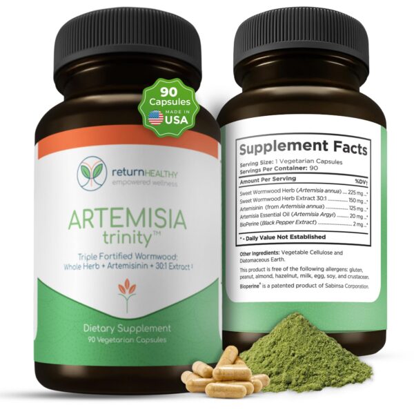 Version 1.0.0 Suplemento Return Healthy Artemisia Trinity cápsulas naturales para salud intestinal