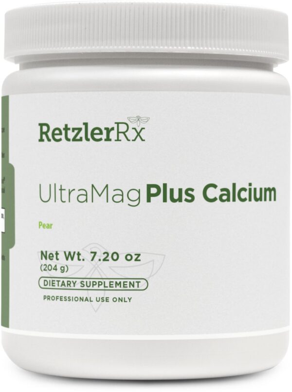Frente del envase RetzlerRx UltraMag Plus Calcium