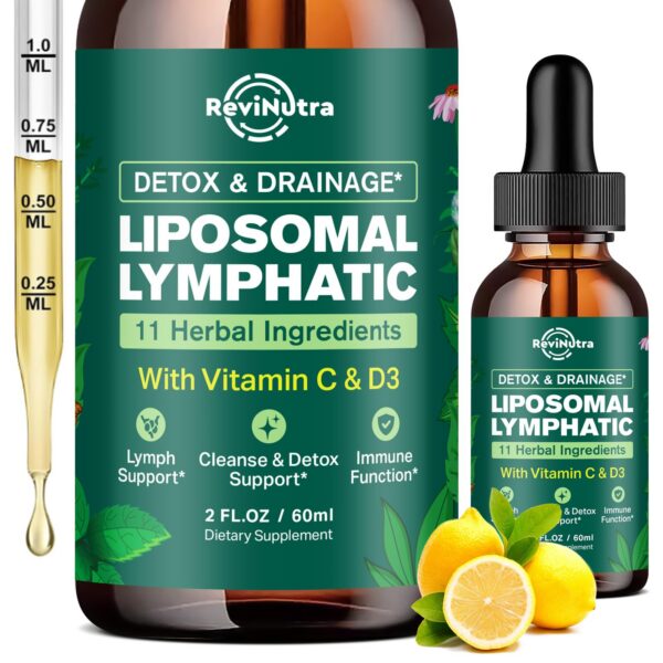 Version 1.0.0 ReviNutra gotas drenaje linfático líquido liposomal sabor limón 2 fl oz