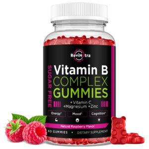 Gomitas de vitamina B para mujeres y hombres frambuesa frente al envase