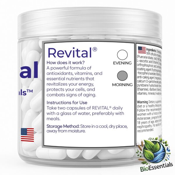 Etiqueta frontal de Revital