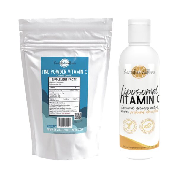 Empaque frontal de Revitalize Wellness Fine Powder Vitamin C
