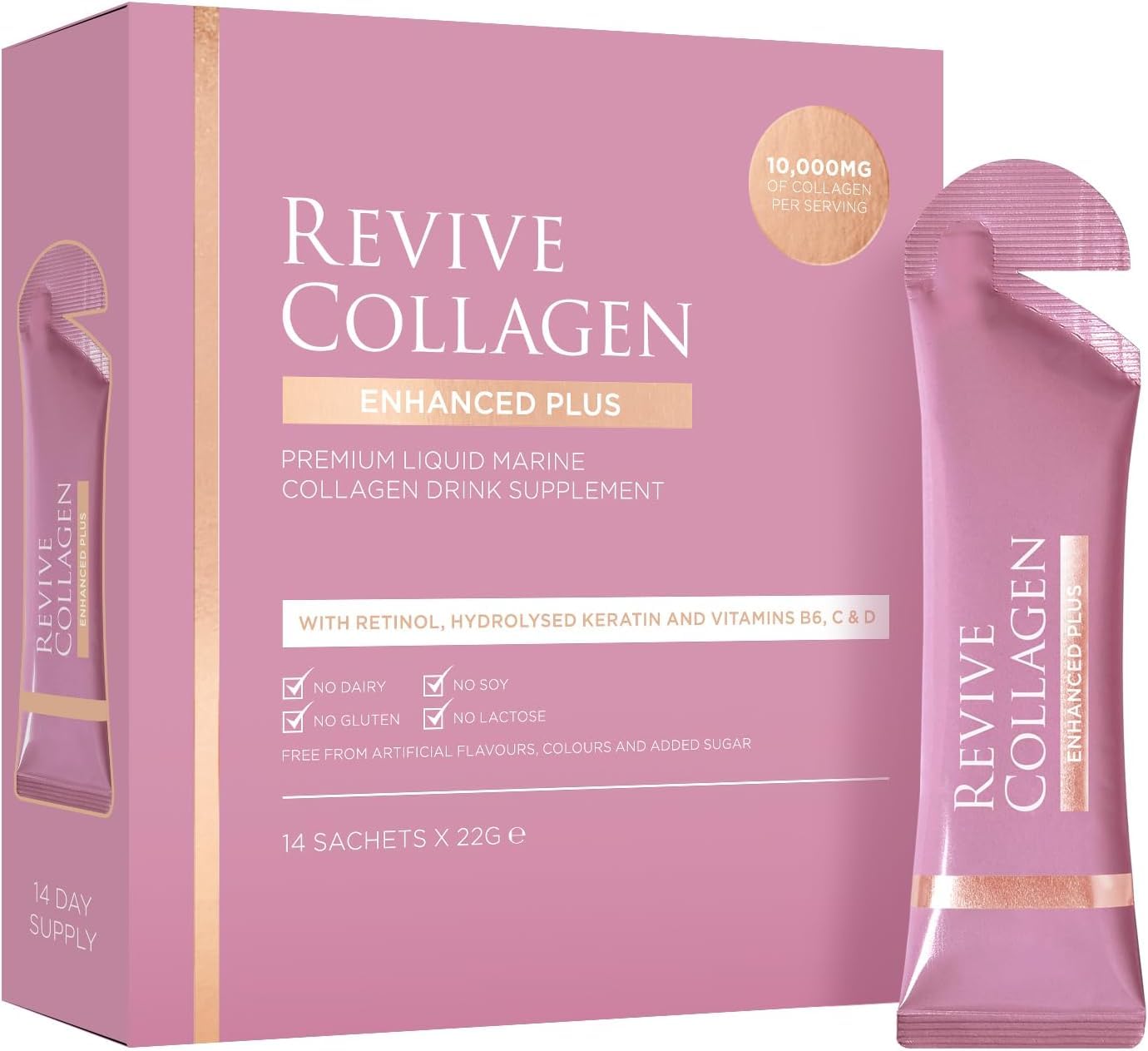 Revive Collagen Hydrolyzed Marine Collagen, 10000 mg, Tropical Flavor