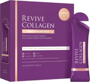 Revive Collagen Menopause frasco con etiqueta