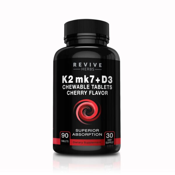 Revive Herbs K2 D3 cereza tableta frontal