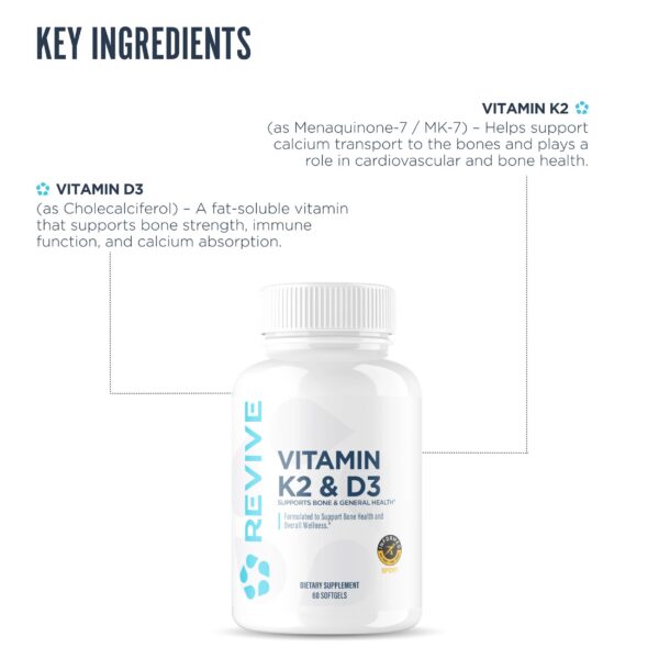 Cápsulas D3 y K2 MK-7 en frasco