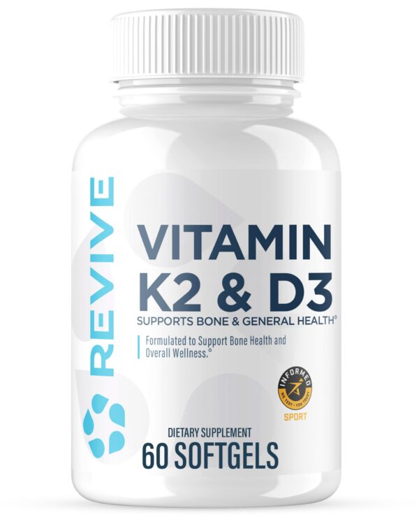 Frasco Revive MD D3 y K2 etiqueta frontal