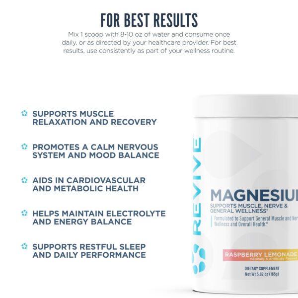 Sabor Raspberry Lemonade del magnesio Revive MD