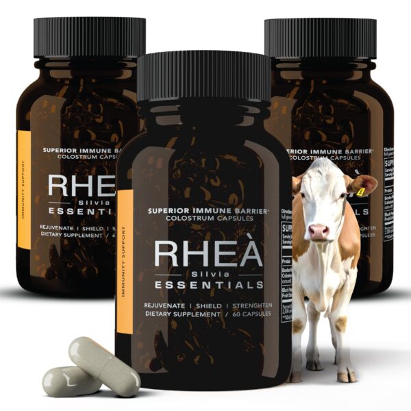 Frasco de cápsulas de colostro bovino