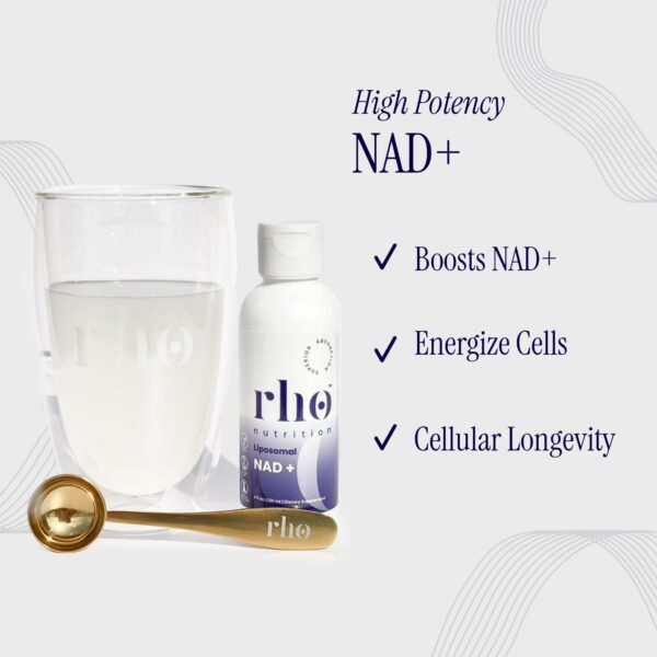 Rho Nutrition detalle etiqueta suplemento NAD+ líquido