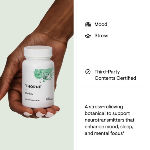 Rhodiola THORNE para mejora del sueño y energía