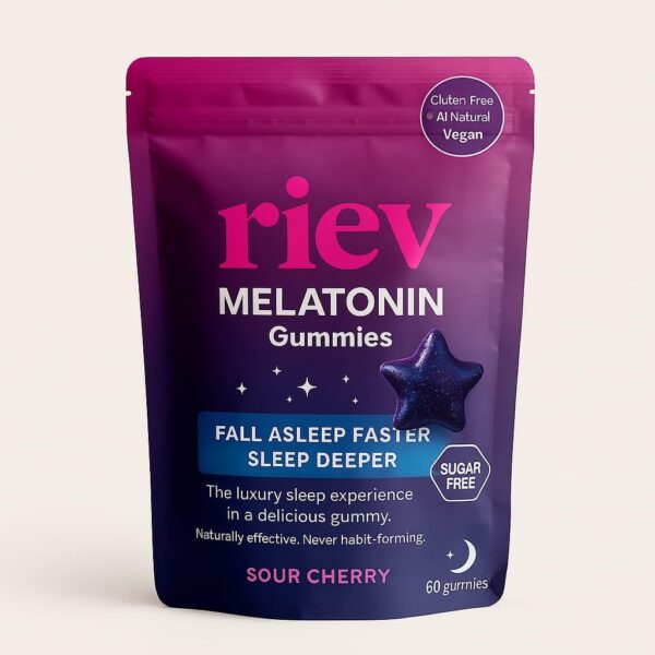 Riev gomitas melatonina 2mg veganas sabor cereza negra