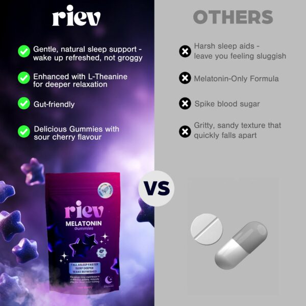 Riev gomitas melatonina para descanso sin aditivos ni colores