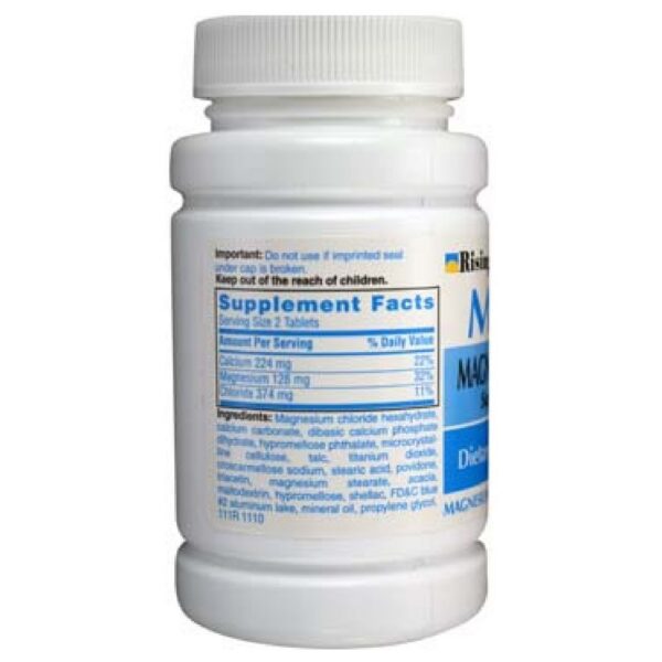 Etiqueta del envase Rising Mag64 cloruro magnesio calcio