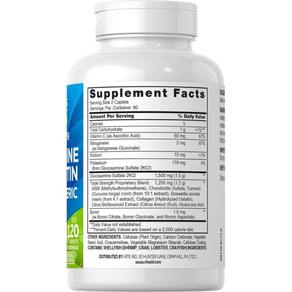 Version 1.0.0 Etiqueta frontal Rite Aid glucosamina condroitina MSM