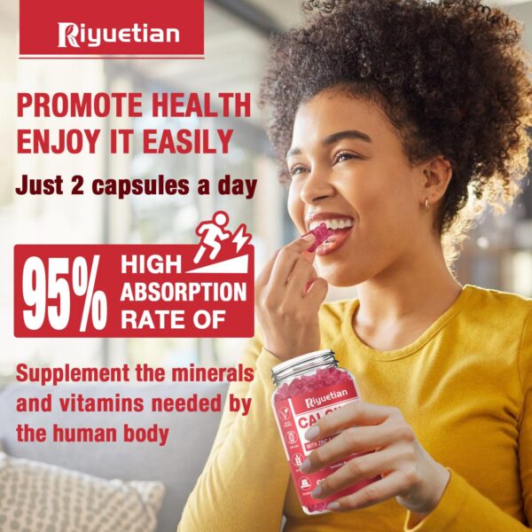 Frente de la etiqueta Riyuetian gominolas calcio