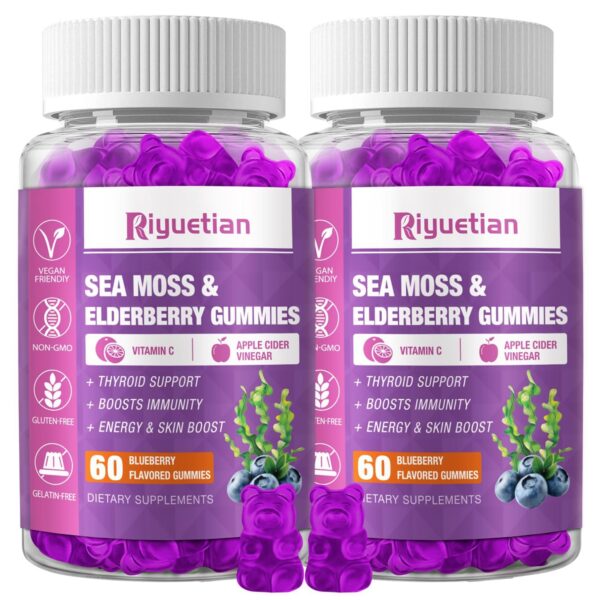 Version 1.0.0 Riyuetian gomitas Sea Moss Elderberry etiqueta frontal