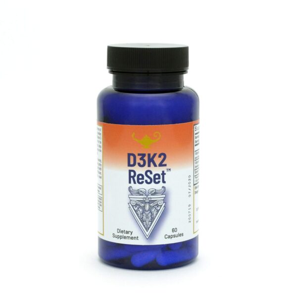 Frasco de D3K2 Reset 60 cápsulas beige
