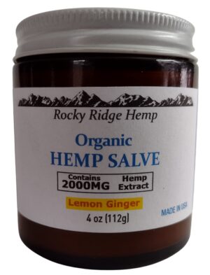 Bálsamo orgánico Rocky Ridge Hemp 2000MG - etiqueta frontal