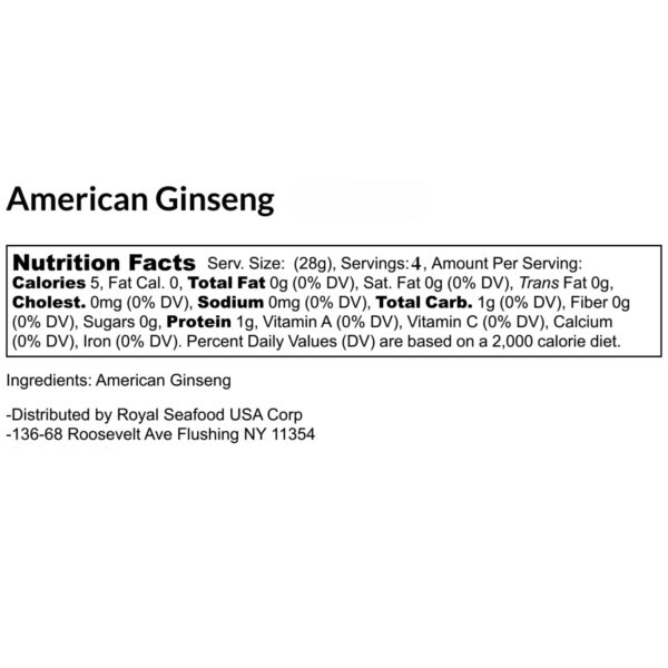 Rodajas de ginseng selección manual Royal Seafood USA